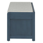 Banc de rangement à persiennes avec coussin et porte coulissante, MDF, 105,4 cm L, 1 place, Blanc/Gris/Bleu marine/Naturel/Espresso