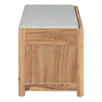 Banc de rangement à persiennes avec coussin et porte coulissante, MDF, 105,4 cm L, 1 place, Blanc/Gris/Bleu marine/Naturel/Espresso