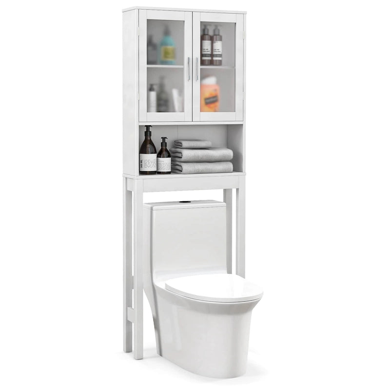 Meuble de Rangement WC, Étagère de Rangement WC Gain de Place en Bois