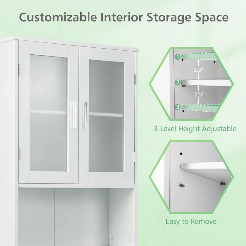 Meuble de Rangement WC, Étagère de Rangement WC Gain de Place en Bois