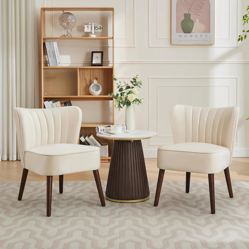 Fauteuil d'appoint moderne en velours, fauteuil de salon rembourré doux avec pieds en bois