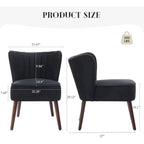 Fauteuil d'appoint moderne en velours, fauteuil de salon rembourré doux avec pieds en bois