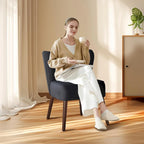 Fauteuil d'appoint moderne en velours, fauteuil de salon rembourré doux avec pieds en bois