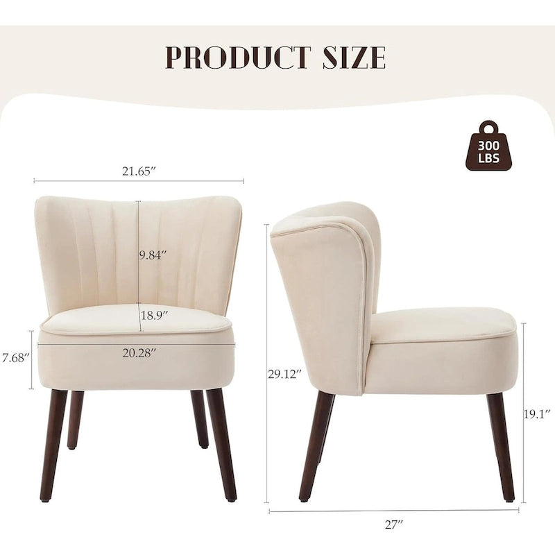 Fauteuil d'appoint moderne en velours, fauteuil de salon rembourré doux avec pieds en bois