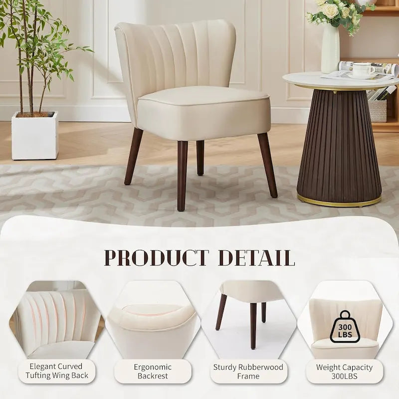 Fauteuil d'appoint moderne en velours, fauteuil de salon rembourré doux avec pieds en bois