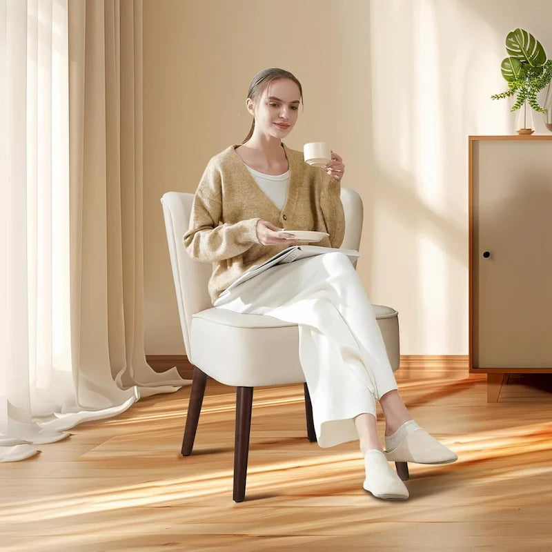 Fauteuil d'appoint moderne en velours, fauteuil de salon rembourré doux avec pieds en bois