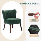 Fauteuil d'appoint moderne en velours, fauteuil de salon rembourré doux avec pieds en bois