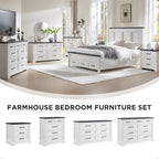 Commode à 9 tiroirs, style Campagne, bleu/gris/marron/blanc cassé/noir, bois manufacturé