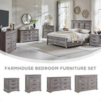 Commode à 9 tiroirs, style Campagne, bleu/gris/marron/blanc cassé/noir, bois manufacturé