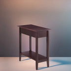Table d'appoint étroite à rabat avec tiroir et étagère, Gris/Noir/Espresso/Crème/Blanc/Cerise