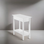 Table d'appoint étroite à rabat avec tiroir et étagère, Gris/Noir/Espresso/Crème/Blanc/Cerise