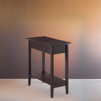 Table d'appoint étroite à rabat avec tiroir et étagère, Gris/Noir/Espresso/Crème/Blanc/Cerise