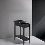 Table d'appoint étroite à rabat avec tiroir et étagère, Gris/Noir/Espresso/Crème/Blanc/Cerise