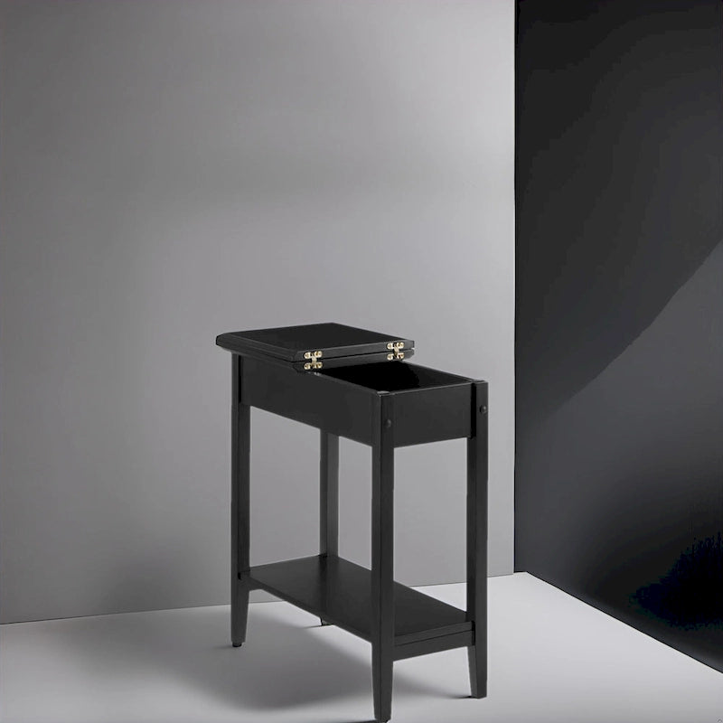 Table d'appoint étroite à rabat avec tiroir et étagère, Gris/Noir/Espresso/Crème/Blanc/Cerise
