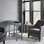 Table d'appoint étroite à rabat avec tiroir et étagère, Gris/Noir/Espresso/Crème/Blanc/Cerise