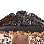 Ensemble canapé 2 places et causeuse, similicuir marron foncé, 5 coussins décoratifs