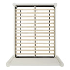 Cadre de lit plateforme rembourré, Blanc, Tête de lit large, Tissu bouclé, Grand lit (Queen), 2 places