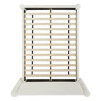 Cadre de lit plateforme rembourré, Blanc, Tête de lit large, Tissu bouclé, Grand lit (Queen), 2 places