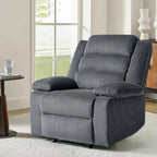 Fauteuil inclinable manuel en velours côtelé moderne, fauteuil de relaxation inclinable réglable avec accoudoirs larges