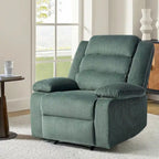 Fauteuil inclinable manuel en velours côtelé moderne, fauteuil de relaxation inclinable réglable avec accoudoirs larges