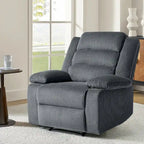 Fauteuil inclinable manuel en velours côtelé moderne, fauteuil de relaxation inclinable réglable avec accoudoirs larges