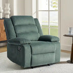 Fauteuil inclinable manuel en velours côtelé moderne, fauteuil de relaxation inclinable réglable avec accoudoirs larges