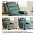 Fauteuil inclinable manuel en velours côtelé moderne, fauteuil de relaxation inclinable réglable avec accoudoirs larges