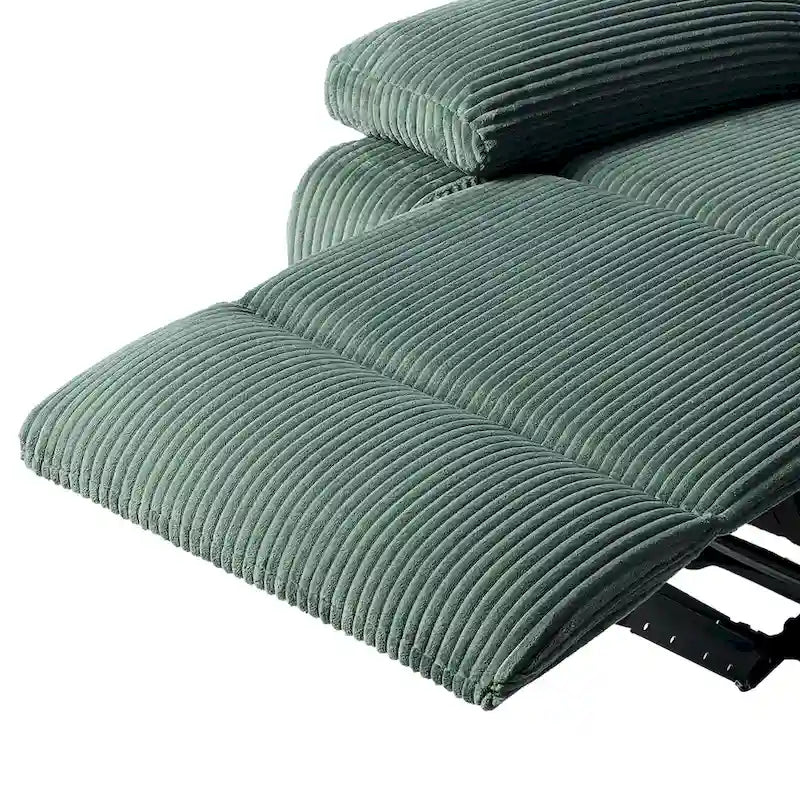 Fauteuil inclinable manuel en velours côtelé moderne, fauteuil de relaxation inclinable réglable avec accoudoirs larges