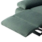 Fauteuil inclinable manuel en velours côtelé moderne, fauteuil de relaxation inclinable réglable avec accoudoirs larges