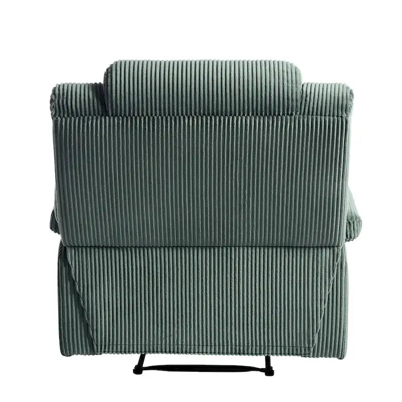 Fauteuil inclinable manuel en velours côtelé moderne, fauteuil de relaxation inclinable réglable avec accoudoirs larges