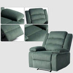 Fauteuil inclinable manuel en velours côtelé moderne, fauteuil de relaxation inclinable réglable avec accoudoirs larges