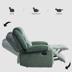 Fauteuil inclinable manuel en velours côtelé moderne, fauteuil de relaxation inclinable réglable avec accoudoirs larges