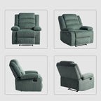Fauteuil inclinable manuel en velours côtelé moderne, fauteuil de relaxation inclinable réglable avec accoudoirs larges