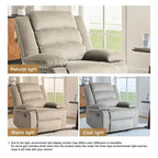 Fauteuil inclinable manuel en velours côtelé moderne, fauteuil de relaxation inclinable réglable avec accoudoirs larges
