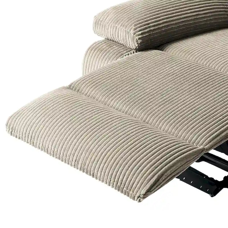 Fauteuil inclinable manuel en velours côtelé moderne, fauteuil de relaxation inclinable réglable avec accoudoirs larges
