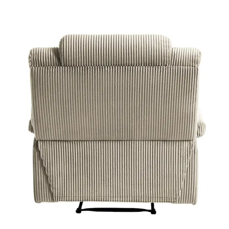 Fauteuil inclinable manuel en velours côtelé moderne, fauteuil de relaxation inclinable réglable avec accoudoirs larges