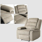 Fauteuil inclinable manuel en velours côtelé moderne, fauteuil de relaxation inclinable réglable avec accoudoirs larges