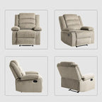 Fauteuil inclinable manuel en velours côtelé moderne, fauteuil de relaxation inclinable réglable avec accoudoirs larges