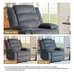 Fauteuil inclinable manuel en velours côtelé moderne, fauteuil de relaxation inclinable réglable avec accoudoirs larges