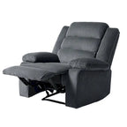 Fauteuil inclinable manuel en velours côtelé moderne, fauteuil de relaxation inclinable réglable avec accoudoirs larges