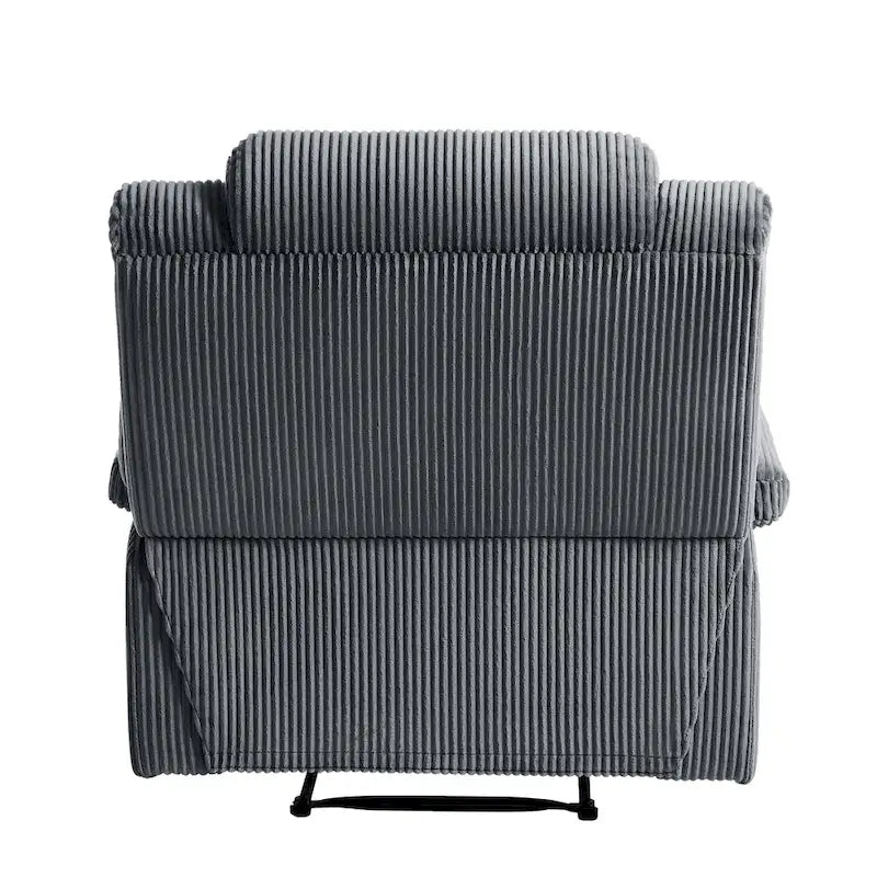 Fauteuil inclinable manuel en velours côtelé moderne, fauteuil de relaxation inclinable réglable avec accoudoirs larges
