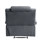 Fauteuil inclinable manuel en velours côtelé moderne, fauteuil de relaxation inclinable réglable avec accoudoirs larges