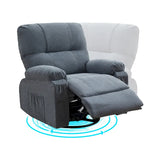 Fauteuil inclinable pivotant et basculant à 360° en lin avec poches latérales