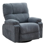 Fauteuil inclinable pivotant et basculant à 360° en lin avec poches latérales