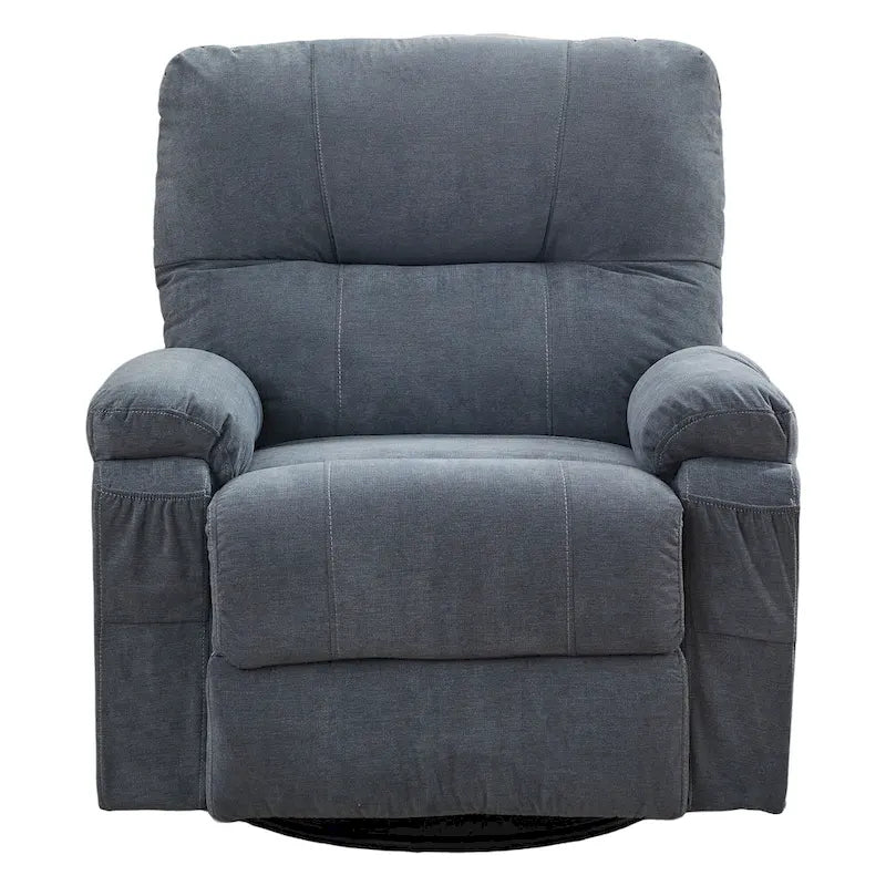 Fauteuil inclinable pivotant et basculant à 360° en lin avec poches latérales