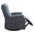 Fauteuil inclinable pivotant et basculant à 360° en lin avec poches latérales