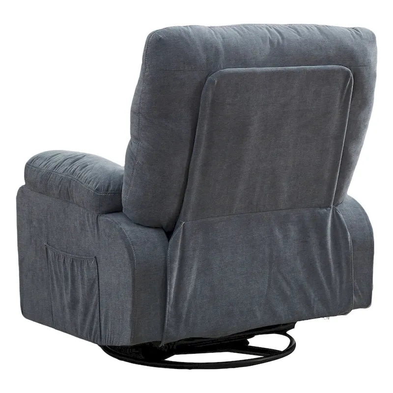 Fauteuil inclinable pivotant et basculant à 360° en lin avec poches latérales
