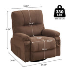 Fauteuil inclinable pivotant et basculant à 360° en lin avec poches latérales