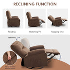 Fauteuil inclinable pivotant et basculant à 360° en lin avec poches latérales