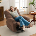 Fauteuil inclinable pivotant et basculant à 360° en lin avec poches latérales